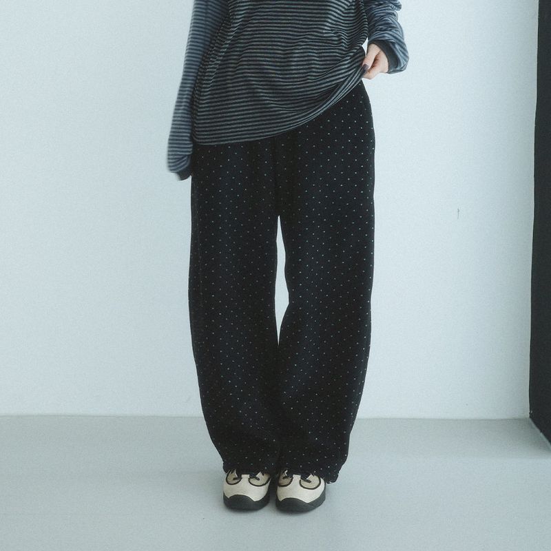 KOOKEESEE(クキシ)の「Mini Dot Fleece Pants (black)(Pants)」