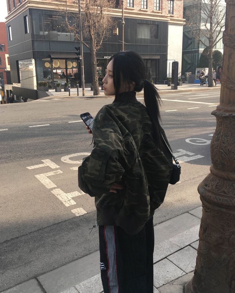 Camo ma-1 shirring jumper