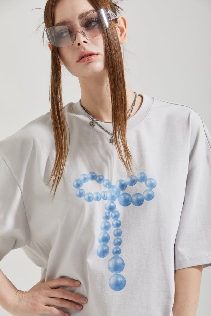 ビーズリボンTシャツ