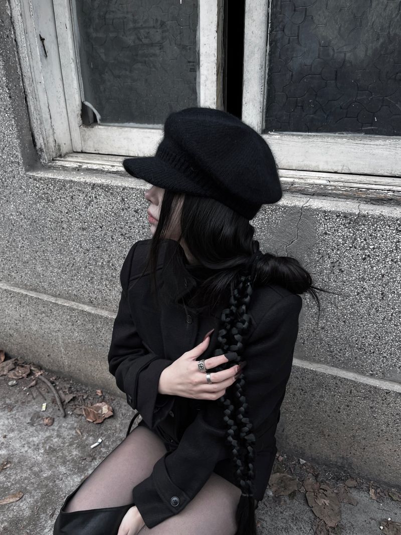 soft knit beret cap (2color)