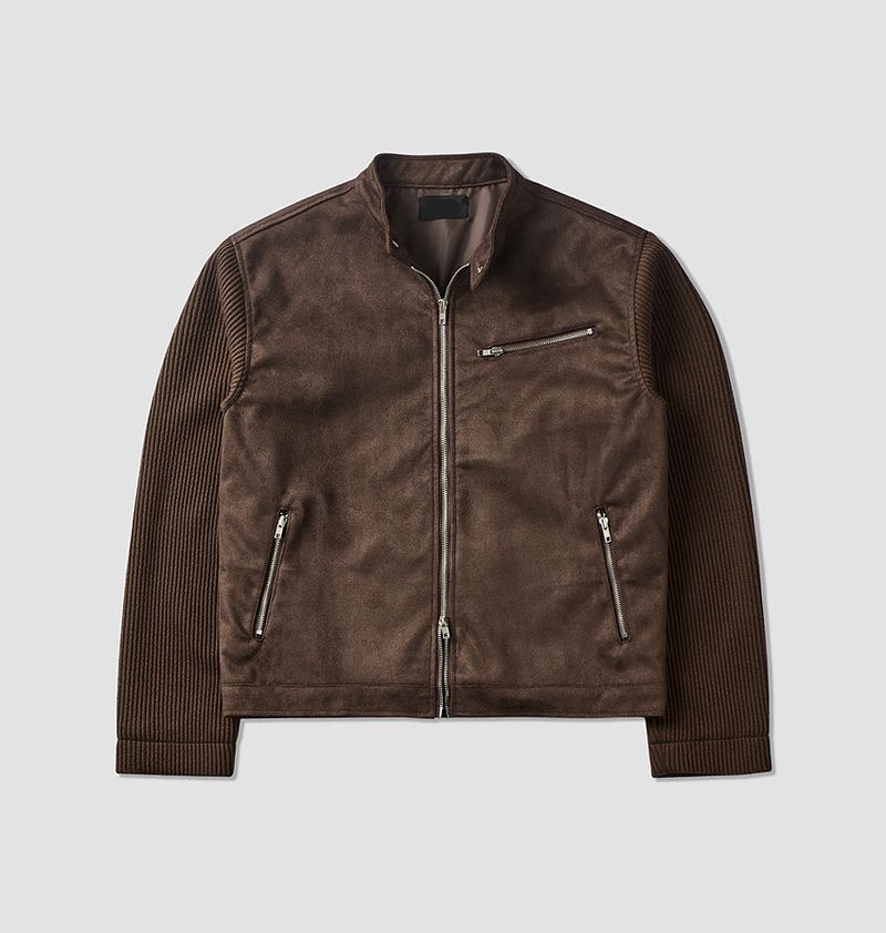 No.1127 knit sleeve suede JK