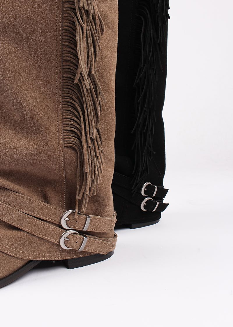 FRINGE SUEDE LONG BOOTS