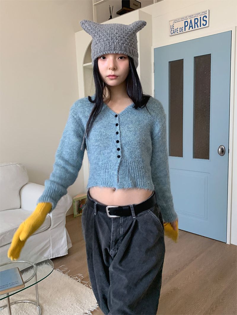 ボカシミックスニッティングカーディガン