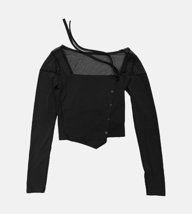 Mesh see-through string t-shirt