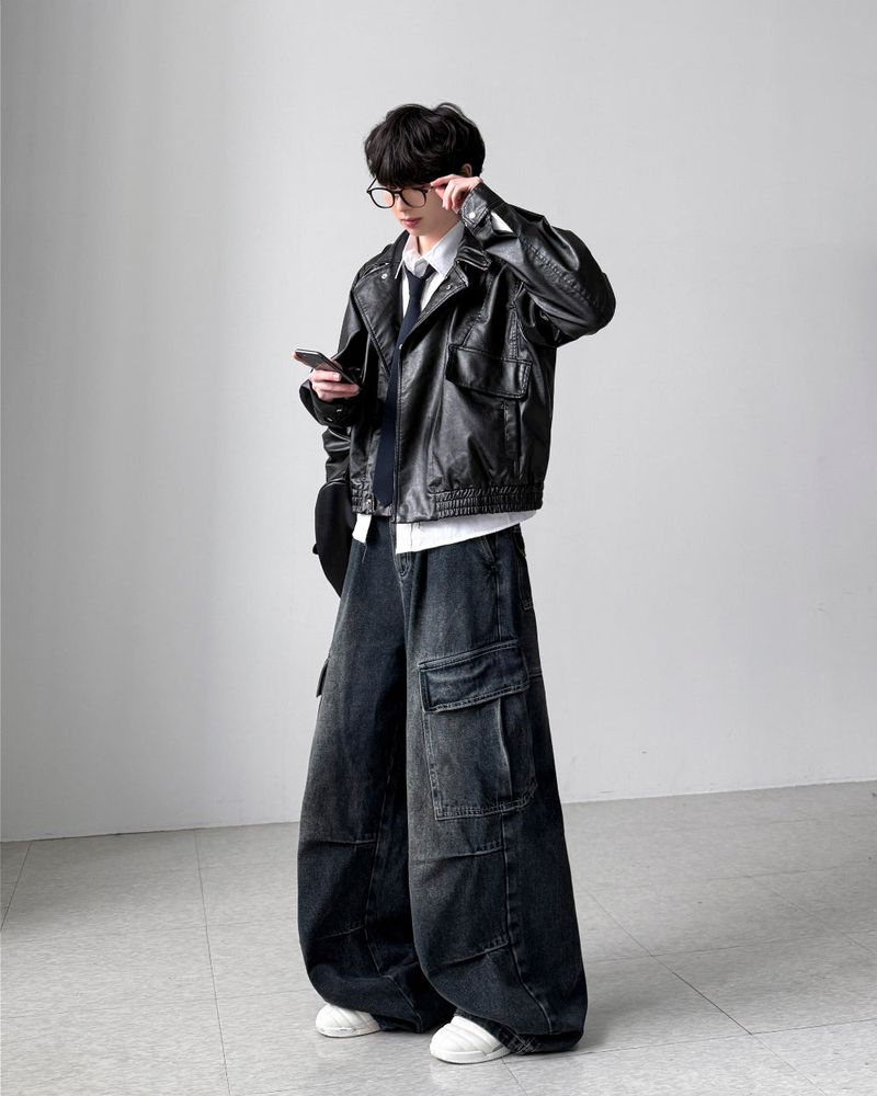 Fiora Crop Leather Jacket