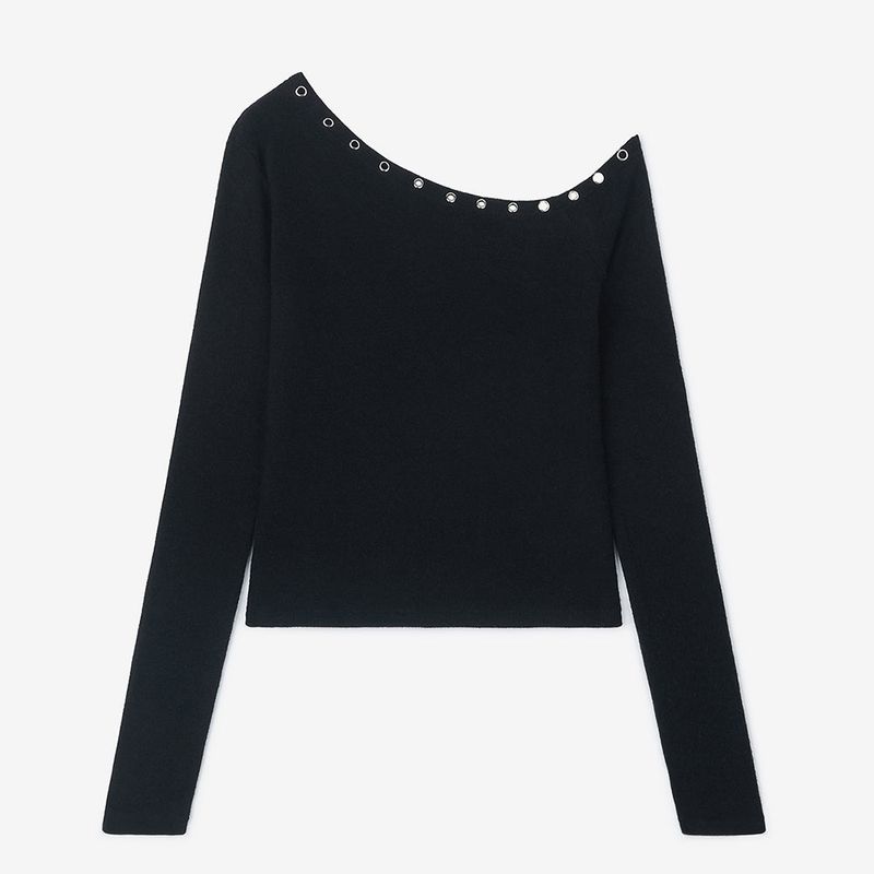 Studded Off-Shoulder Black