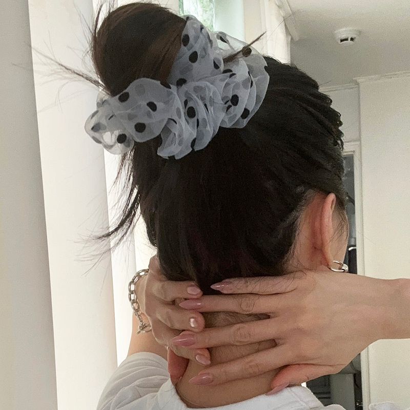 Dot hair scrunchie (2color)