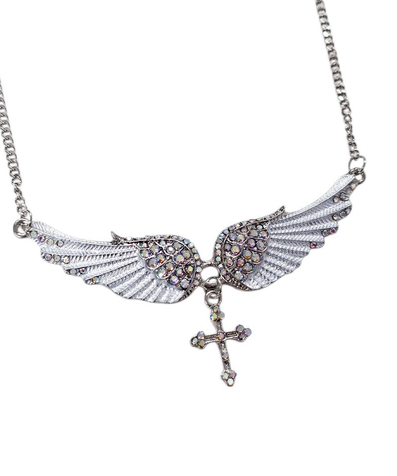 Angel wing cross necklace
