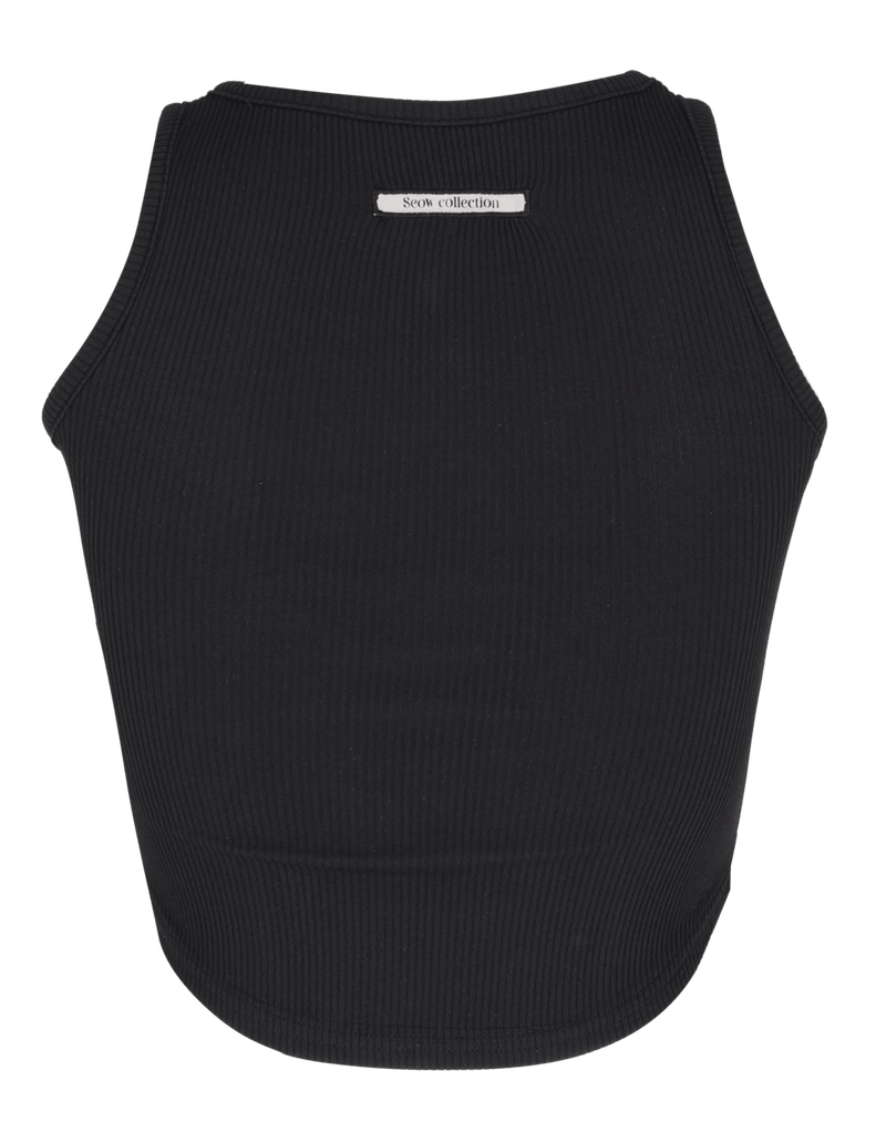  [Seow] Linked eyelet sleeveless, black