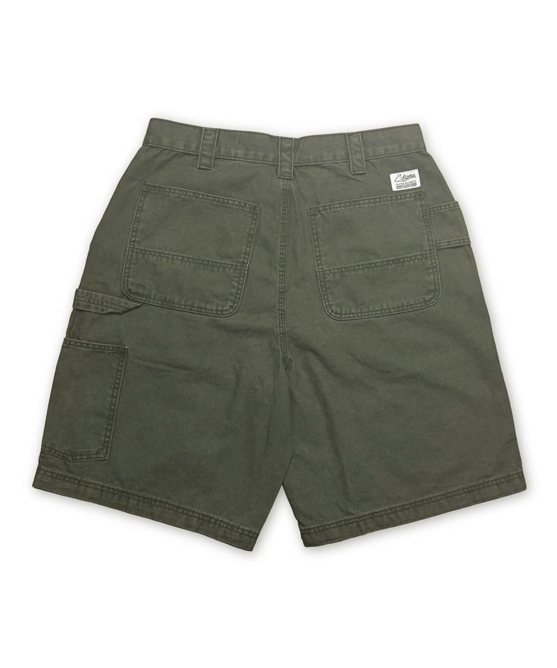 WASHED CANVAS CARPENTER BERMUDA PANTS KHAKI