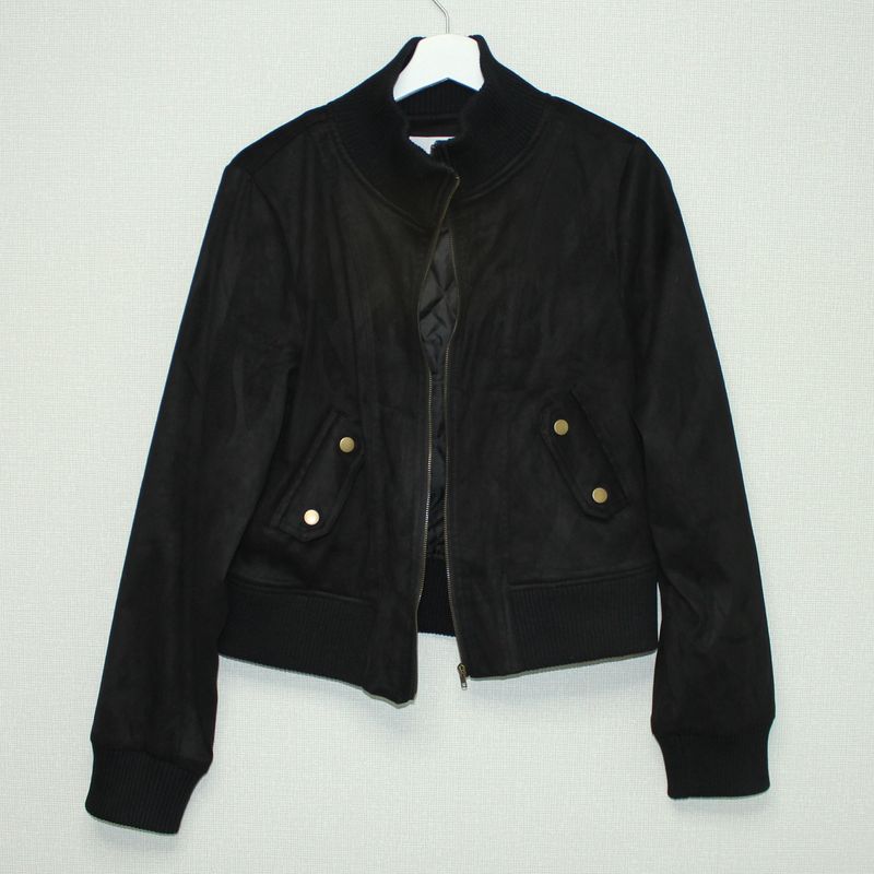 highneck suede jumper