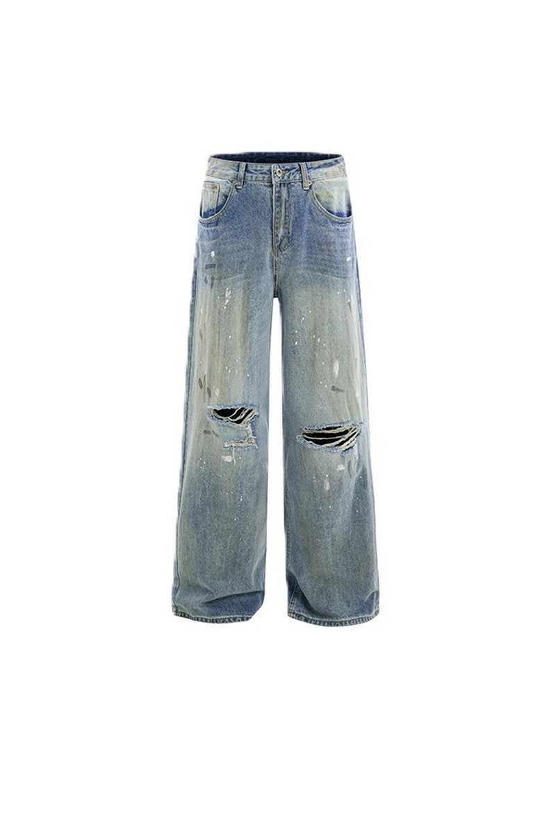 CZ Basicsの「Splatter Ripped Loose Jeans(Pants)」