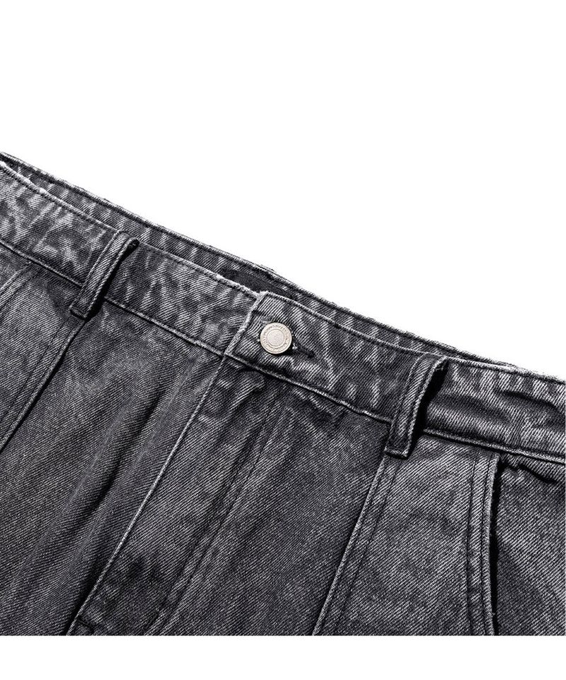 INCISION INVERTED WASHED DENIM PANTS