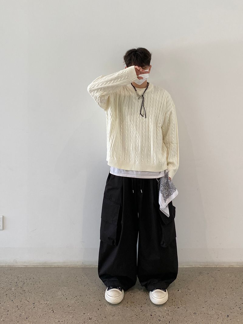 Cropped Twisted Round Knitwear (5color)