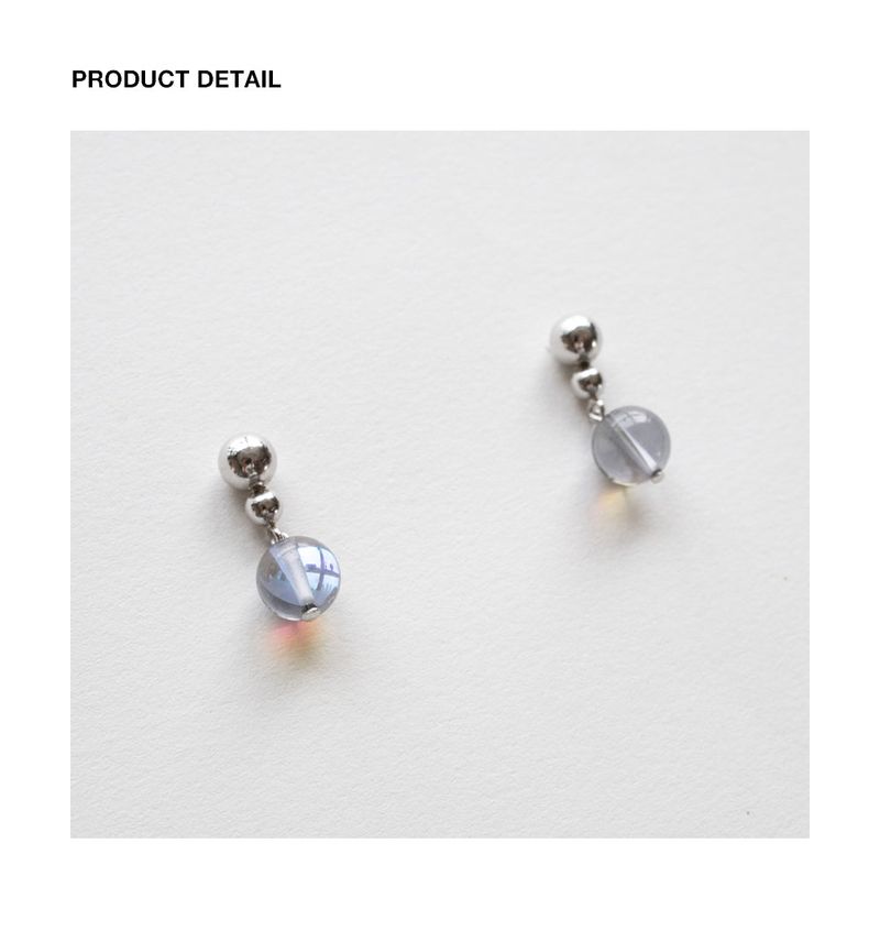 Grey moonstone drop earring