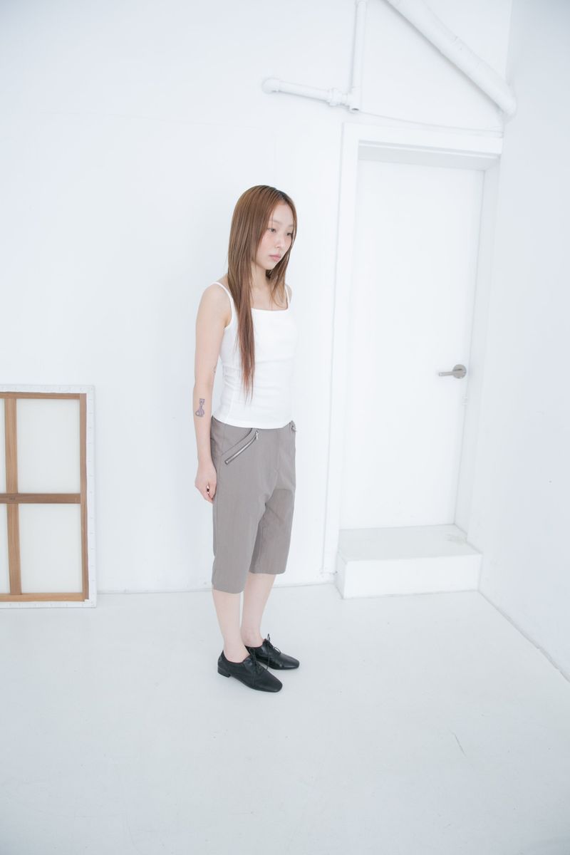 zipper slit capri pants(2colors)
