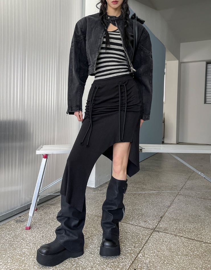 ULAN（ユレン）の「ロープシャーリングアンバランススカート（スカート）」