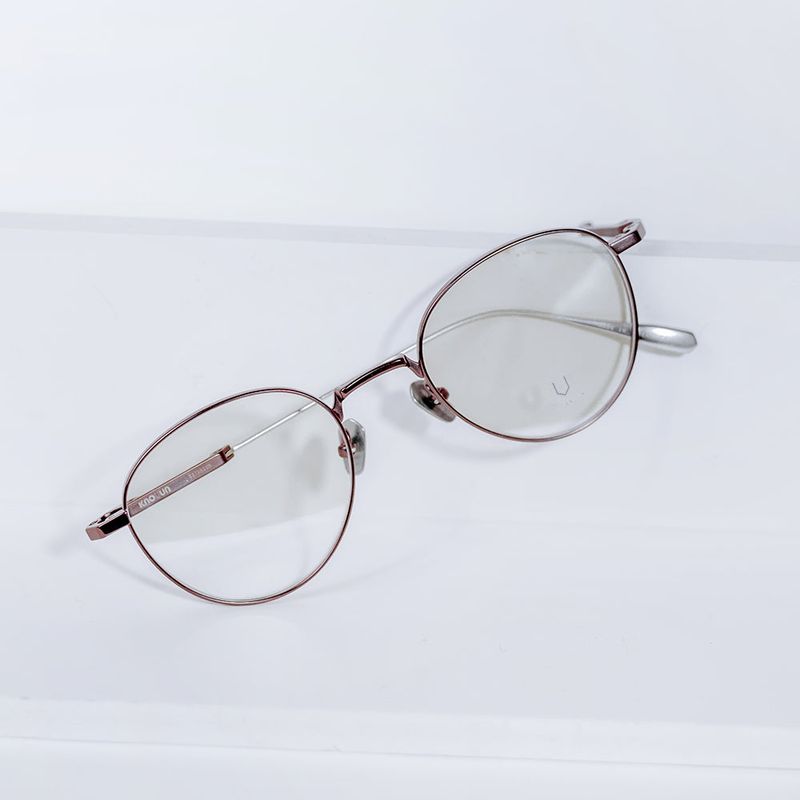 Knouun Round titanium glasses CODE. 102. C Brown N Silver