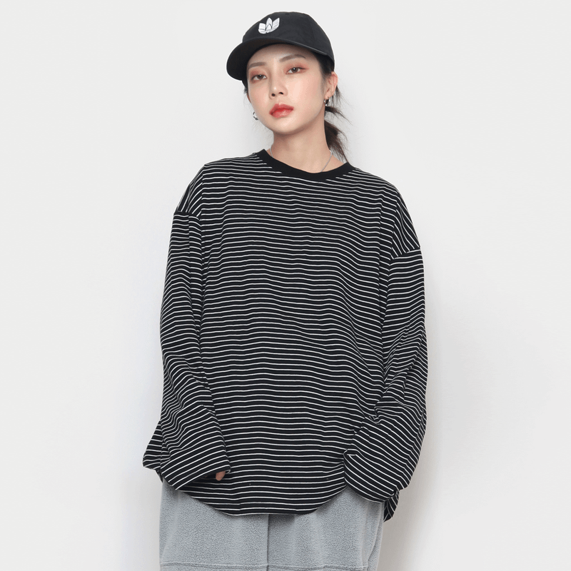 nutellike(ヌテールライク)の「Round Striped Long Sleeve T(Tops)」