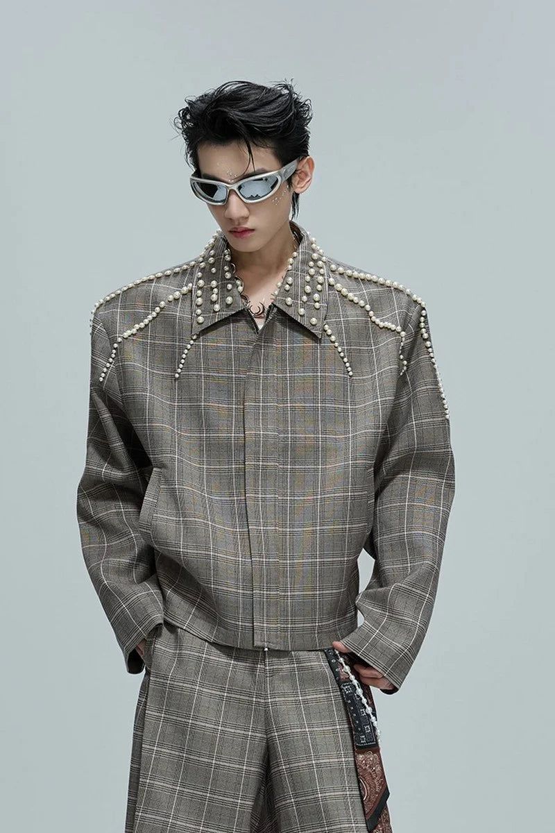 Argue Cultureの「Pearl Plaid Cropped Blazer（Jackets/Outerwear）」