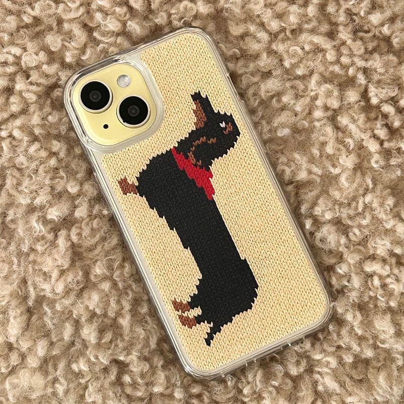 DOGS KNIT HARD JELL CASE_YELLOW