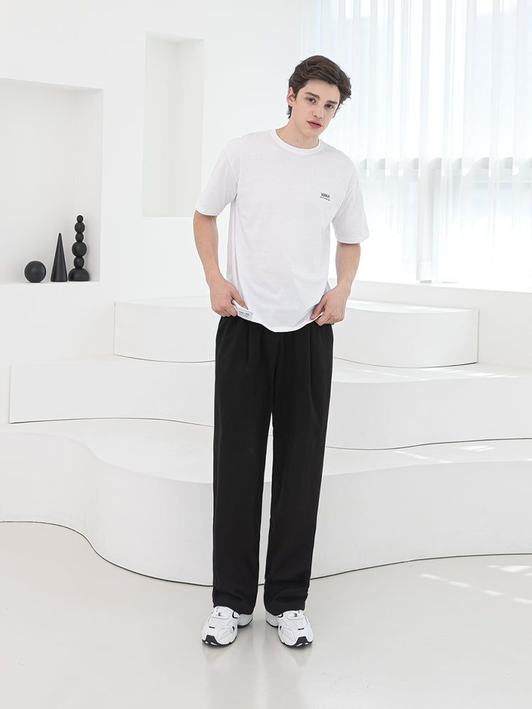 P004 BANDING ONE TUCK SWEAT PANTS_BLACK