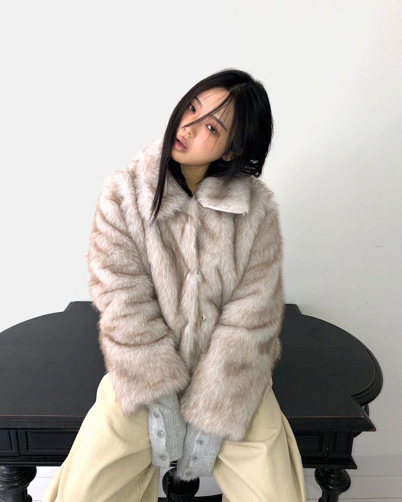 セビンカラーツートーンファージャケット