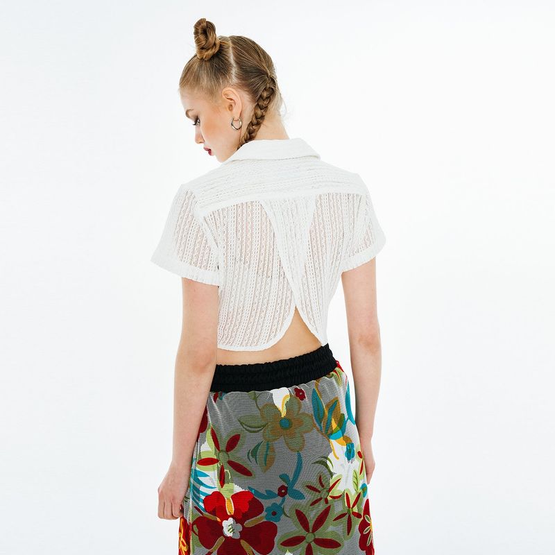 Summer Mesh Sweat Skirt [White Butterfly]