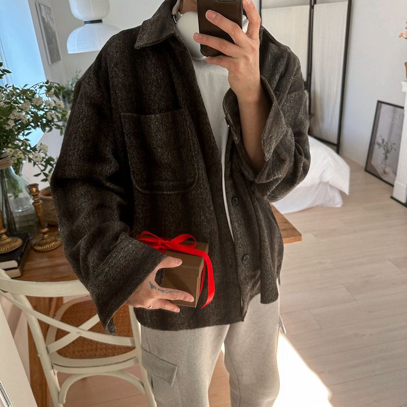ASCLO Stripe Wool Shirt Jacket (2color)