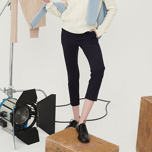 WAIST BANDING SLIM PANTS