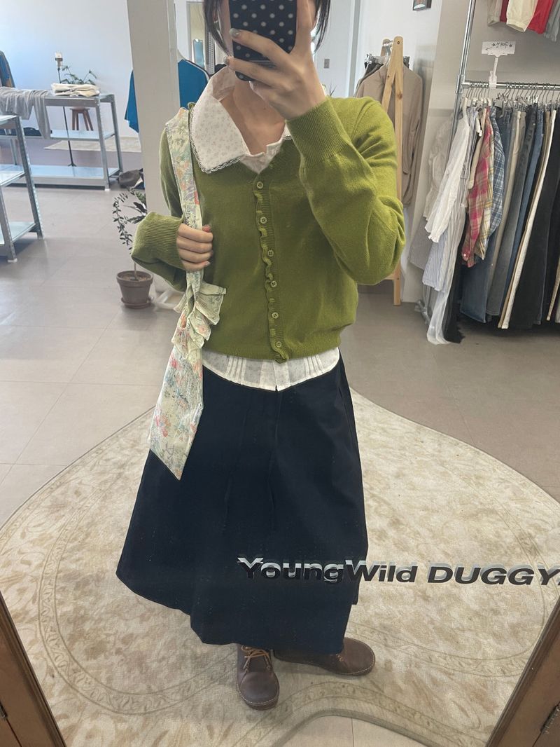 Nobile Frill V-neck Cardigan (3color)