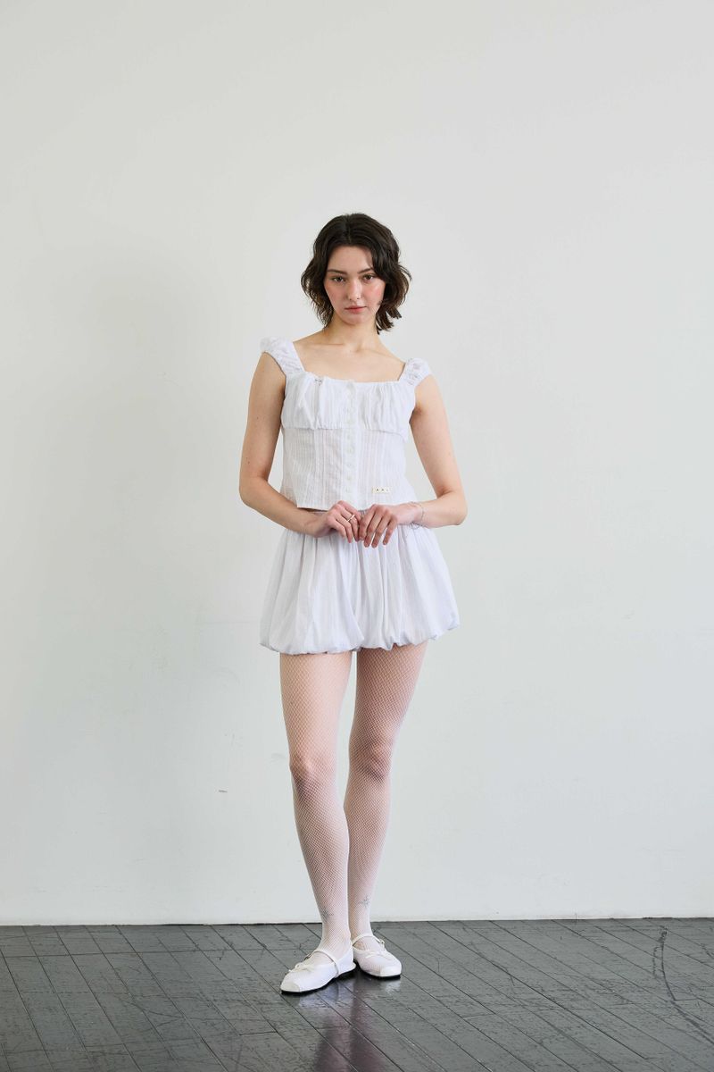  CUDDLY BALLOON SKIRT PANTS / WHITE