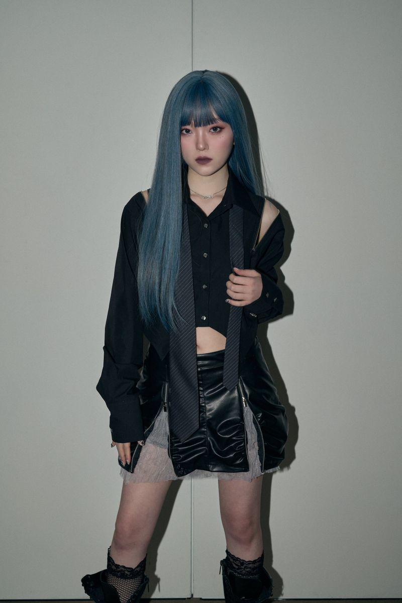 zipper crop sh - black