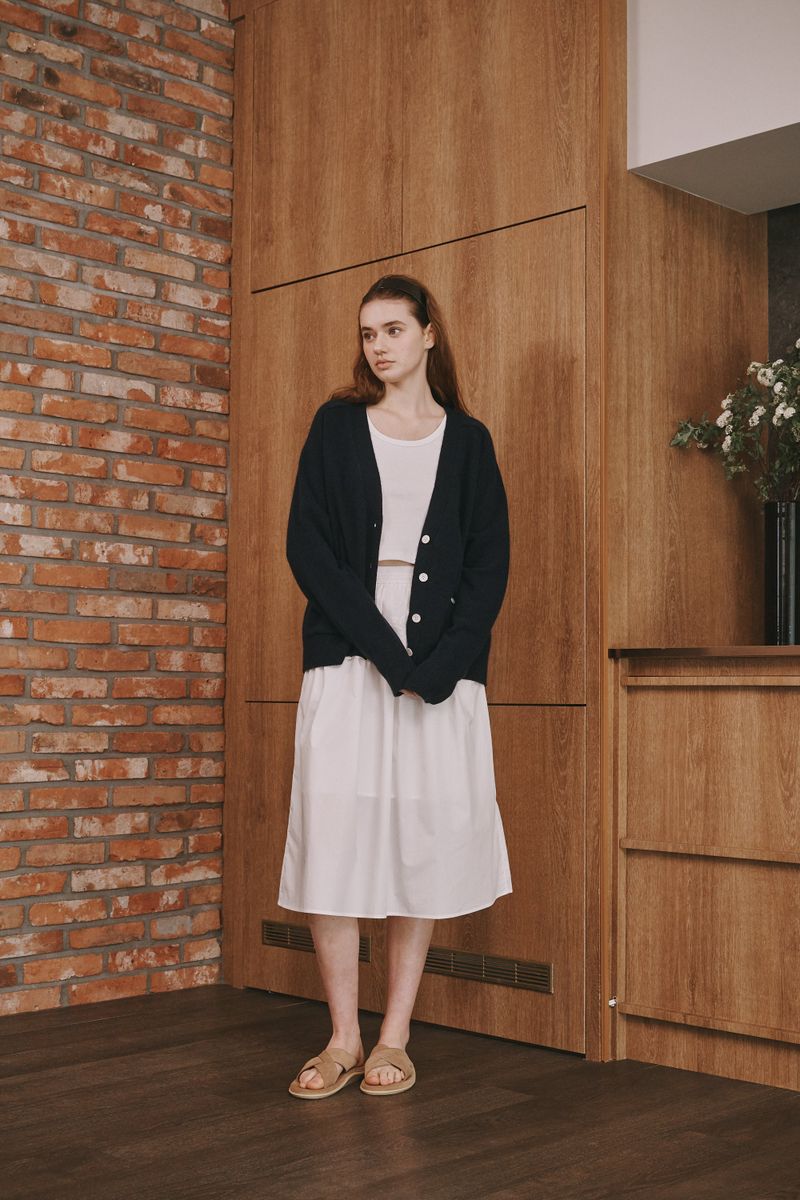 Loose cardigan (Navy)