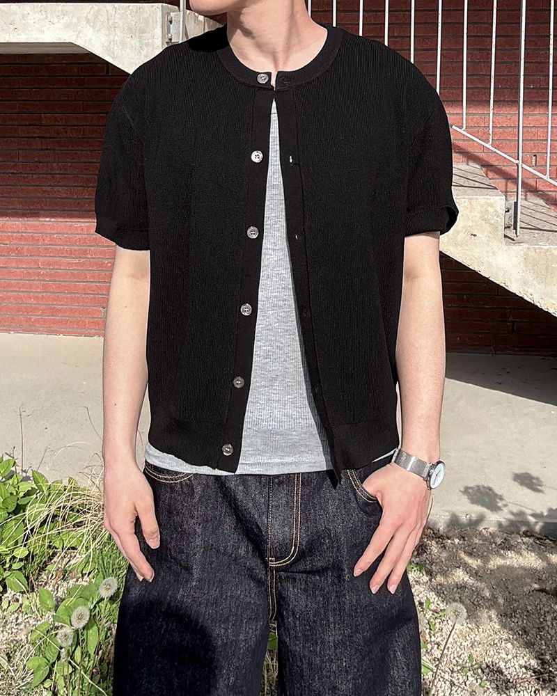 JIIGEUM（ジグム）の「Nitel Half Sleeve Knit Cardigan（Tops）」