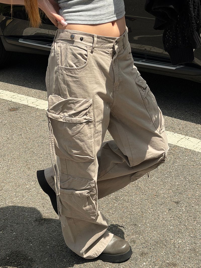 [Unisex] Dyeing string multi cargo pants(3color)