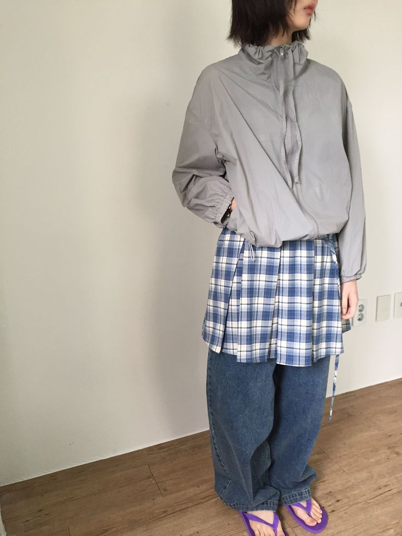 Low Check Pleated Dress (2color)