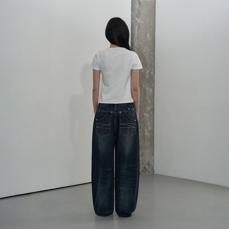 スラッシュピンタックTシャツ (WHITE)