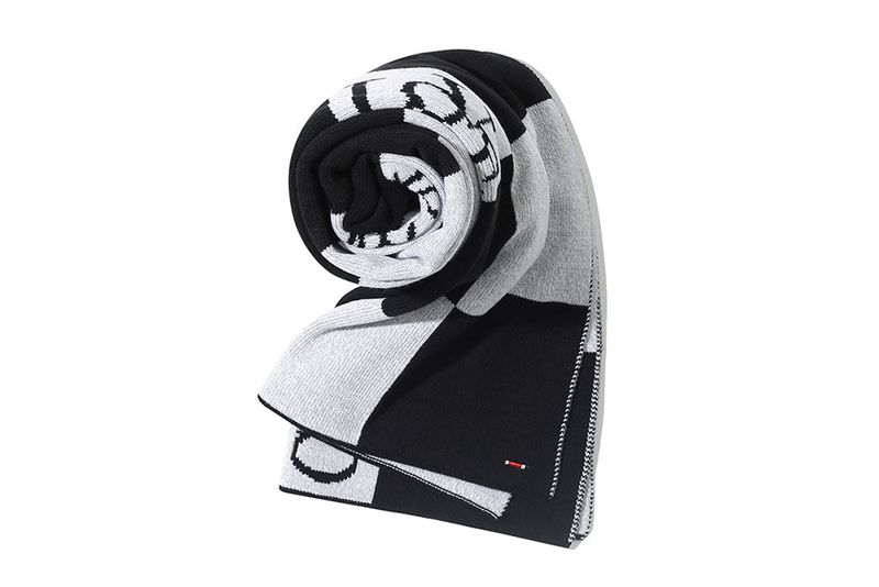 CHECKER BOARD JACQUARD MUFFLER_BLACK