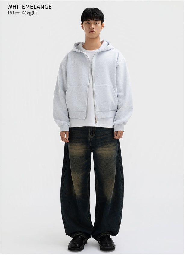 UNDEROFF（アンダーオフ）の「2-way Crop Fit Hooded Zip-up Jumper Melange（Tops）」