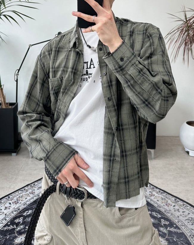 Kaan Cutting Check Shirt