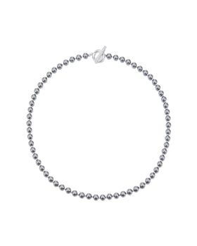 Pearl Toggle Necklace-BLACK
