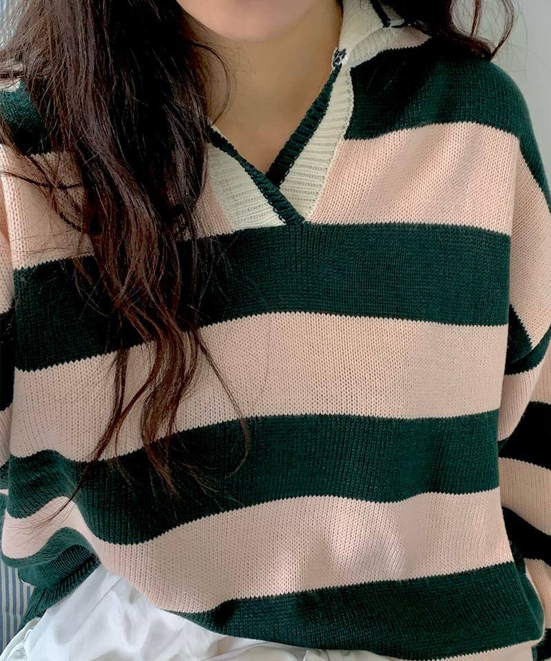 Bold Stripe Collar Knit