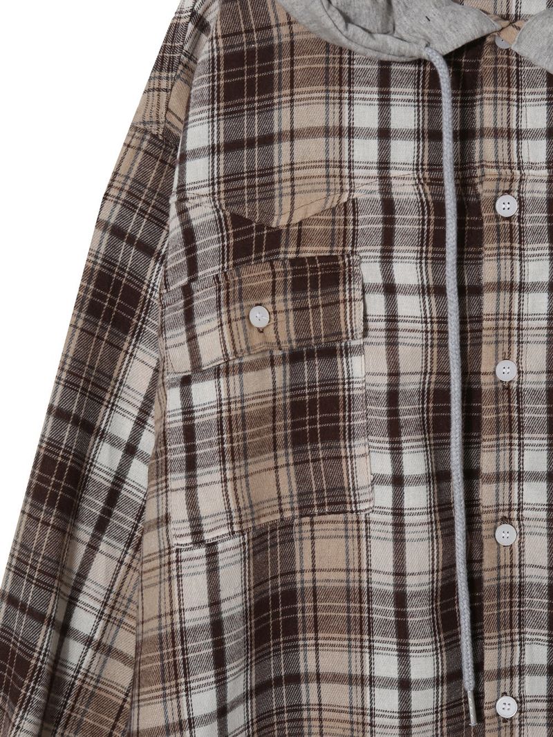 Stern Peach Check Hoodie 3C