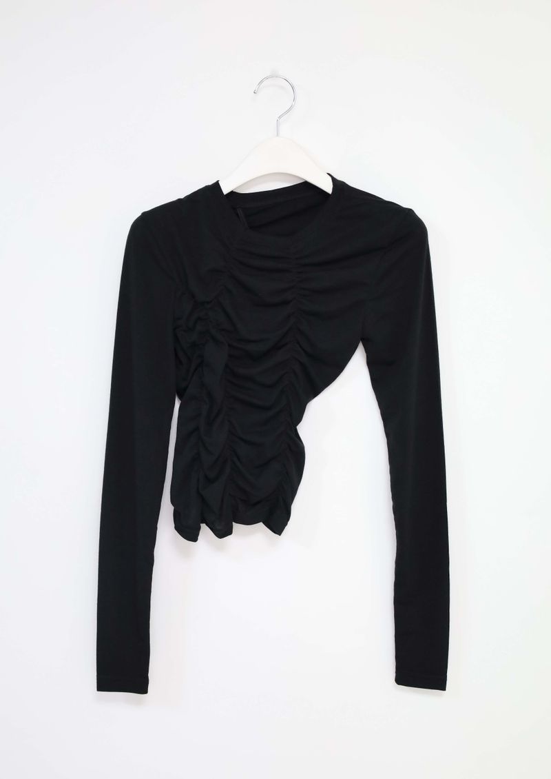 Shirred Asymmetrical T-Shirt