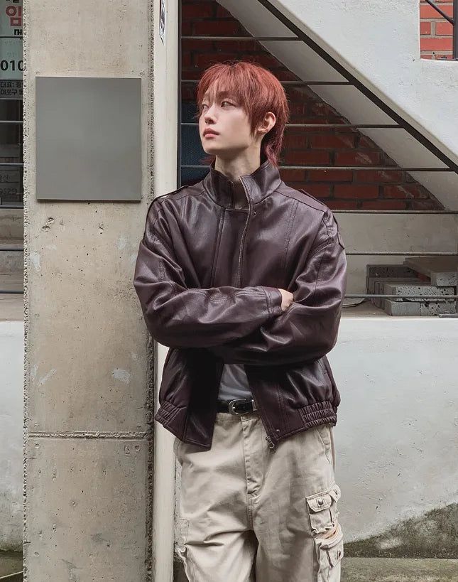 Raoul High-Neck Leather Jacket