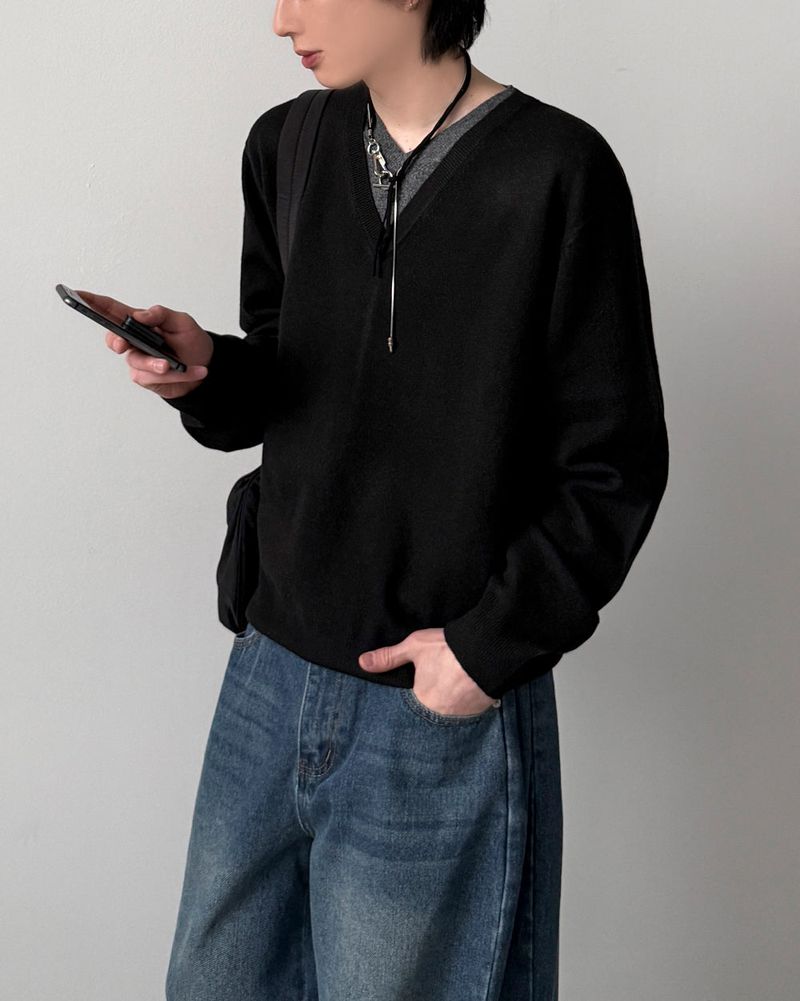 Spin Layered V-Neck Knit