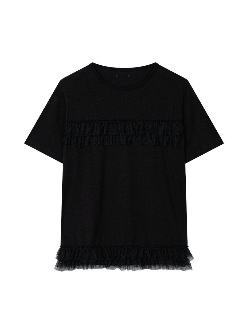 FRILL CANCAN T-SHIRT(BLACK)
