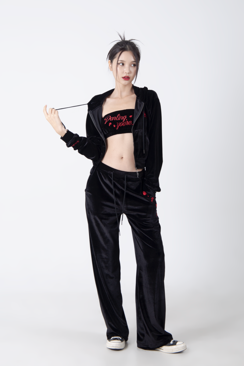  DARLING, YOUR ZIP UP ! #VELVET BLACK
