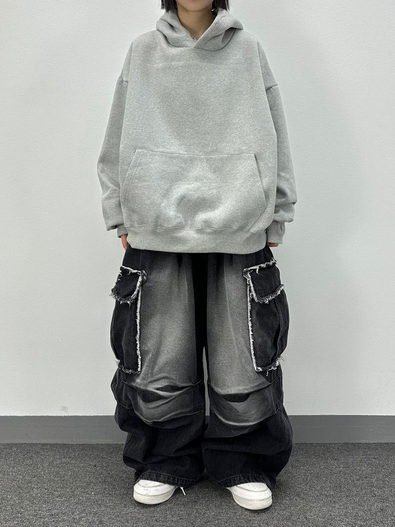 cut-off big pocket denim balloon pt
